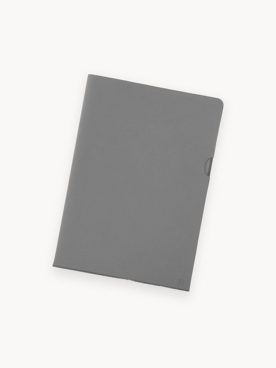 Папка-уголок из экокожи с разделителем для документов Flexpocket, формат А4, цвет светло-серый