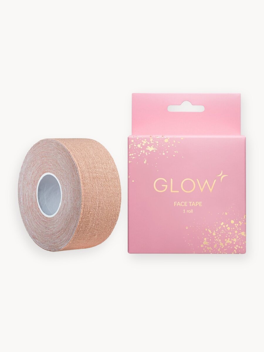 Кинезиотейп для лица GLOW CARE косметологический против морщин