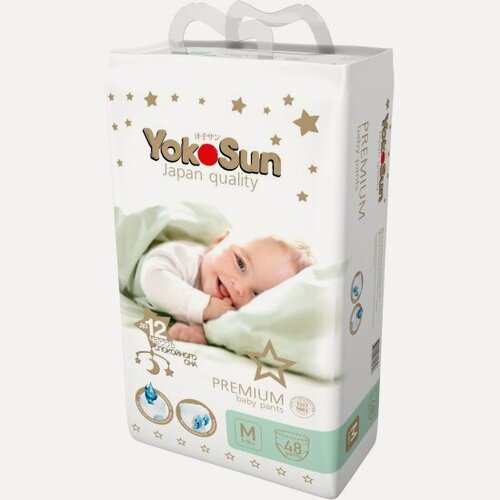 Изображение товара Подгузники-трусики Yokosun Premium M (6-10 кг) 56 шт