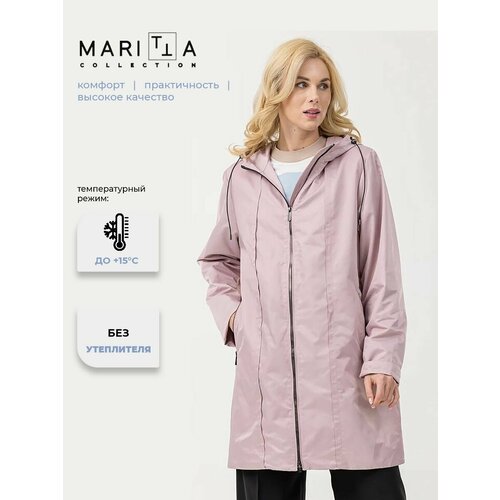 фото Плащ maritta, размер 46, розовый