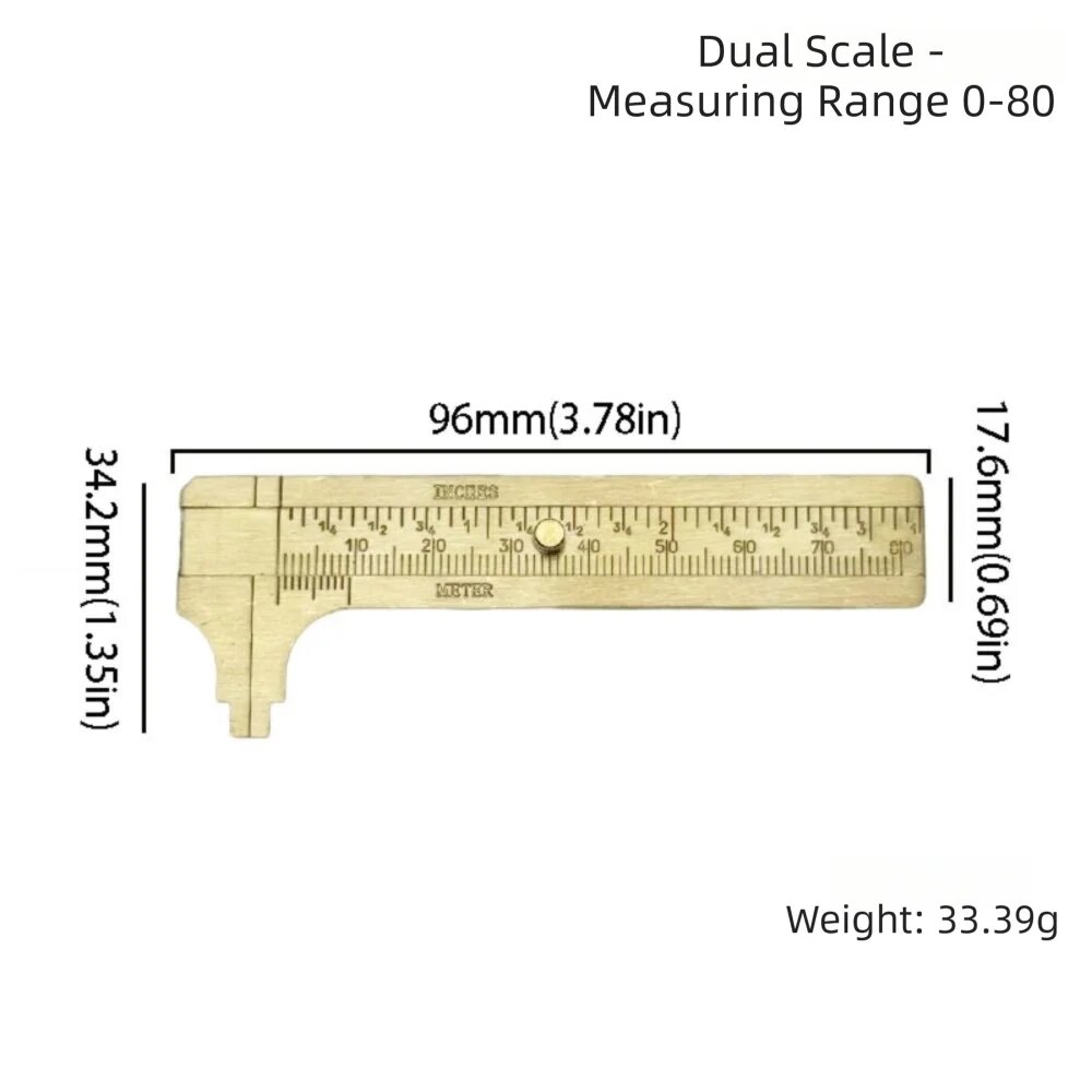 Латунный штангенциркуль 0-80 мм 0-80 dual-scale