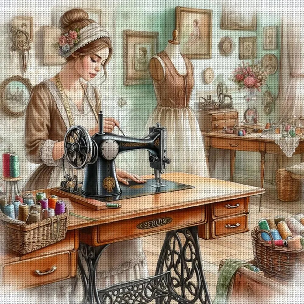 Полная вышивка Eco-Cotton Thread 11ct Printed Sewing Woman Woman Cross Stitch Kit Art Art