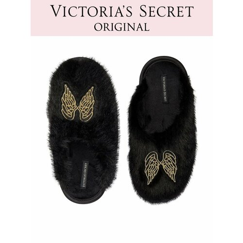фото Тапочки victoria's secret luxe plush closed-toe slippers, размер l, черный