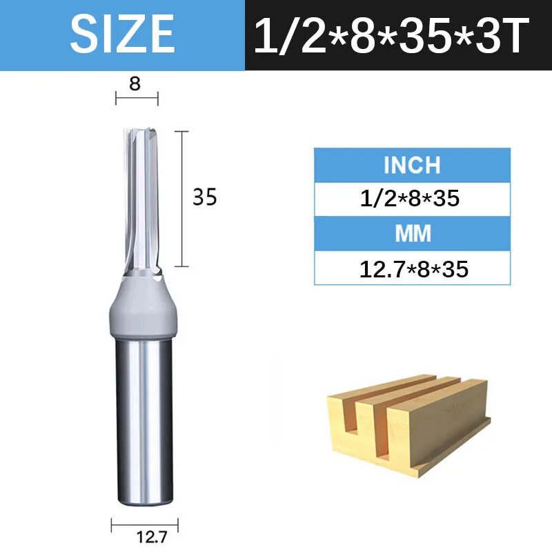 Фреза Tideway 1/2*8*35H*3T для дерева