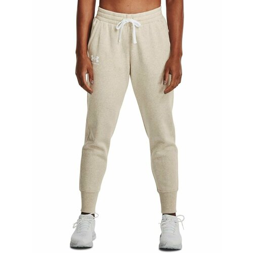 фото Брюки спортивные under armour w rival fleece joggers, размер xxl, бежевый