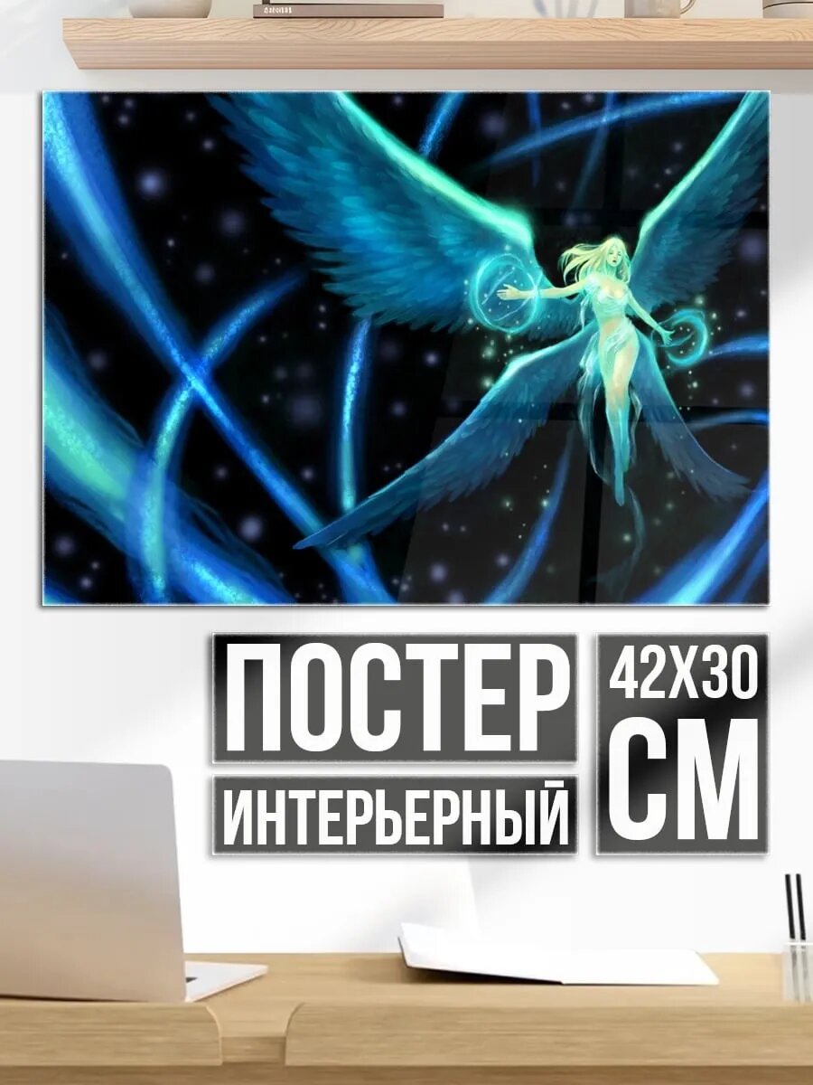 Плакат постер Ангел в космосе