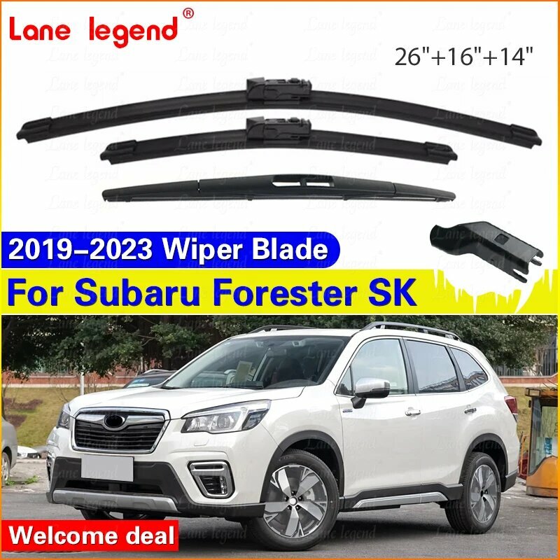 3 шт. комплект передних и задних щеток стеклоочистителя для Subaru Forester SK 2019 2020 2021 2022 2023 лобовое стекло 26 "16" 14 "аксессуары для автомобиля