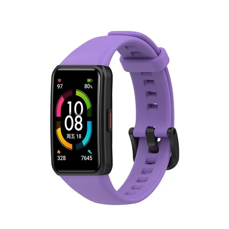 Ремешок для huawei band 6 / honor band 7 6, силиконовый мягкий сменный ремешок