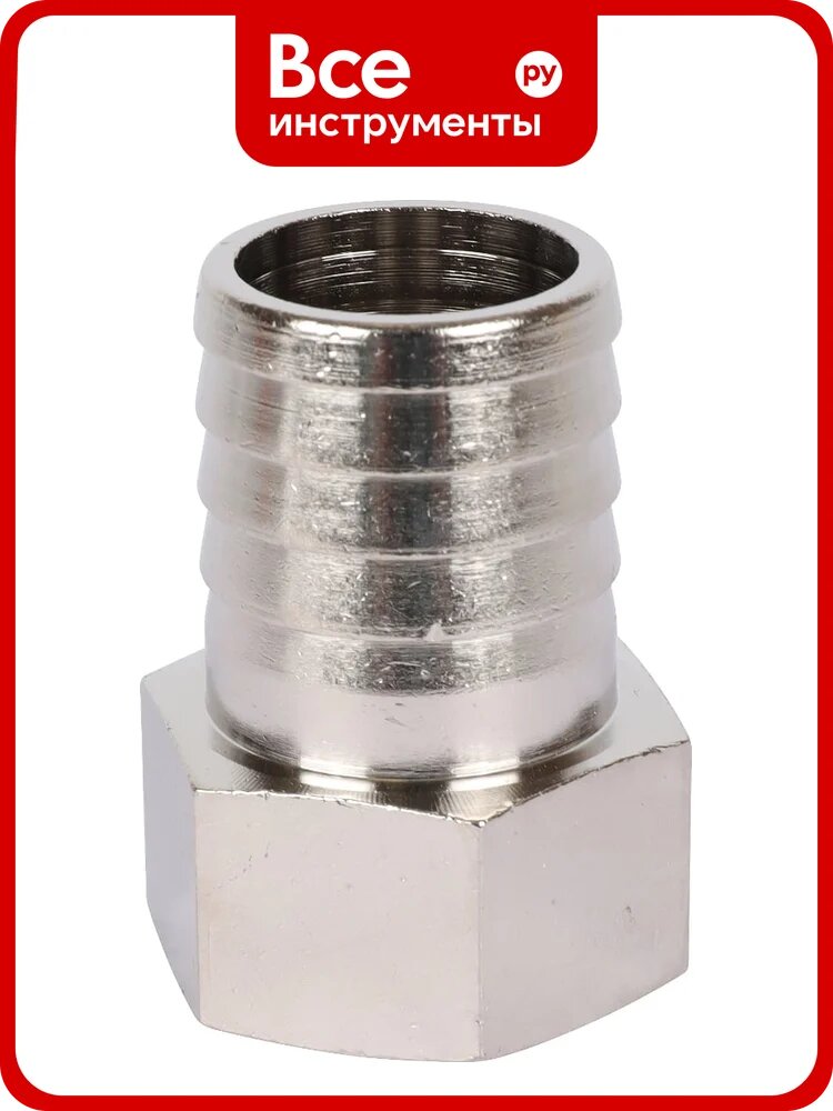 Штуцер STOUT Sft-0066-003425 вр никелированный 3/4"x25 латунный бытовой надвижной фитинг с резьбой 3/4F для труб