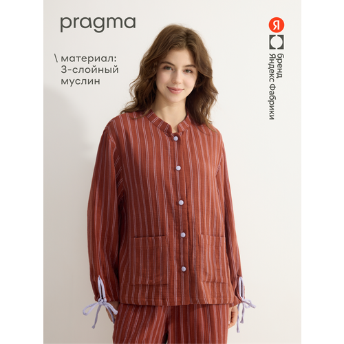 фото Рубашка pragma, размер xl, коричневый
