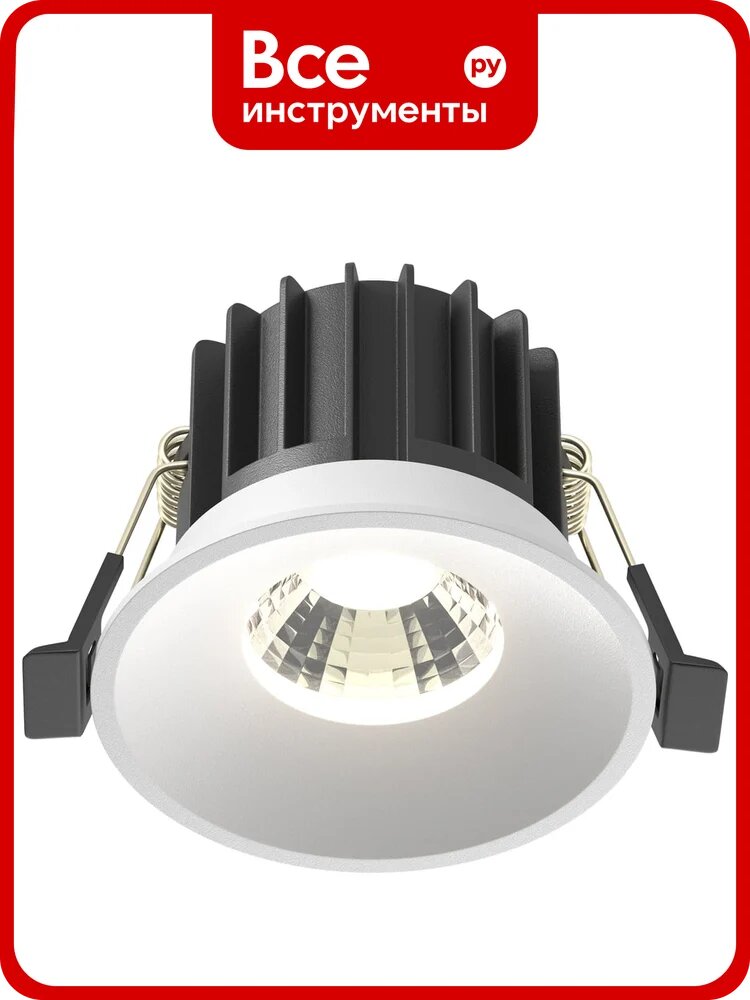Встраиваемый светильник MAYTONI round led 12w алюминий белый DL058-12W4K-W