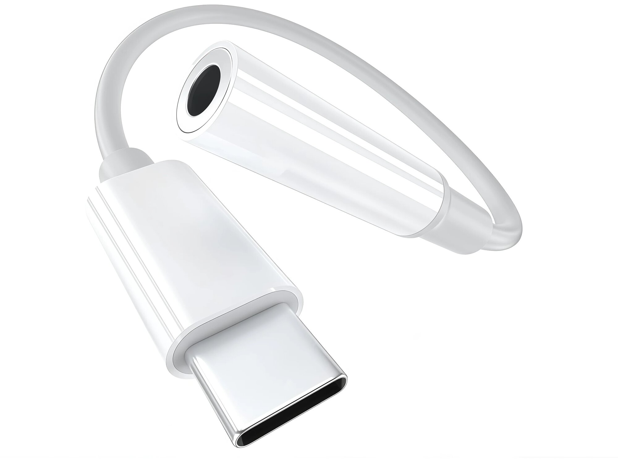 Адаптер USB-C на 3.5 мм, белый, 1 шт