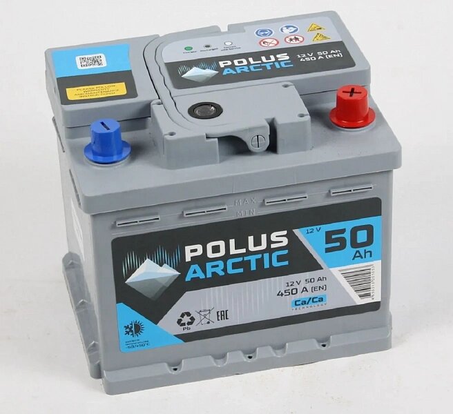 Аккумулятор автомобильный POLUS ARCTIC 6СТ-50.0 Ah 450 A ОП (207x175x175) LB1 207x175x175