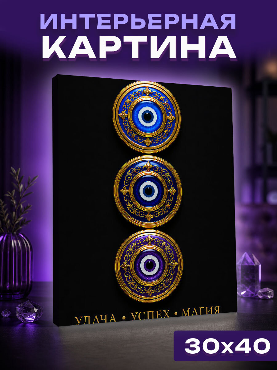 Интерьерная картина Три глаза магической удачи