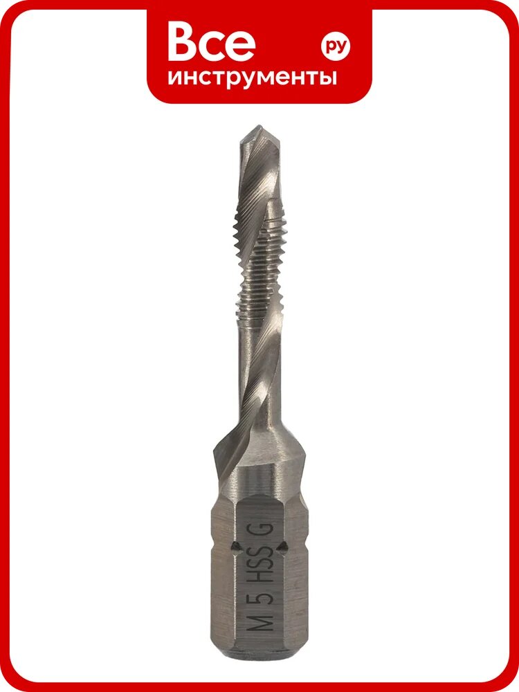 Метчик для шуруповерта 3 в 1 VOELKEL М5 шаг 0.8 мм HSS-G V67234