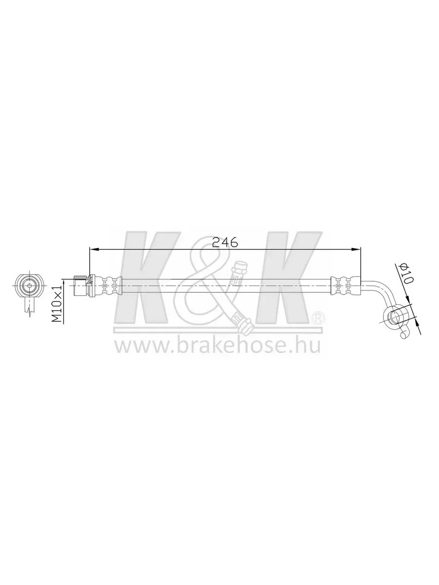 Шланг тормозной Toyota Hiace IV 2.4 TD K&K
