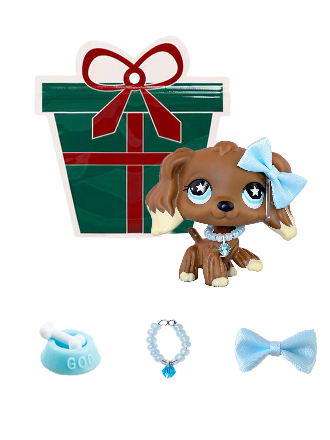 Minilpspets Shop Bobble Head Toys Cocker Spaniel #960 Сюрпризная игрушка животная модель с аксессуарами