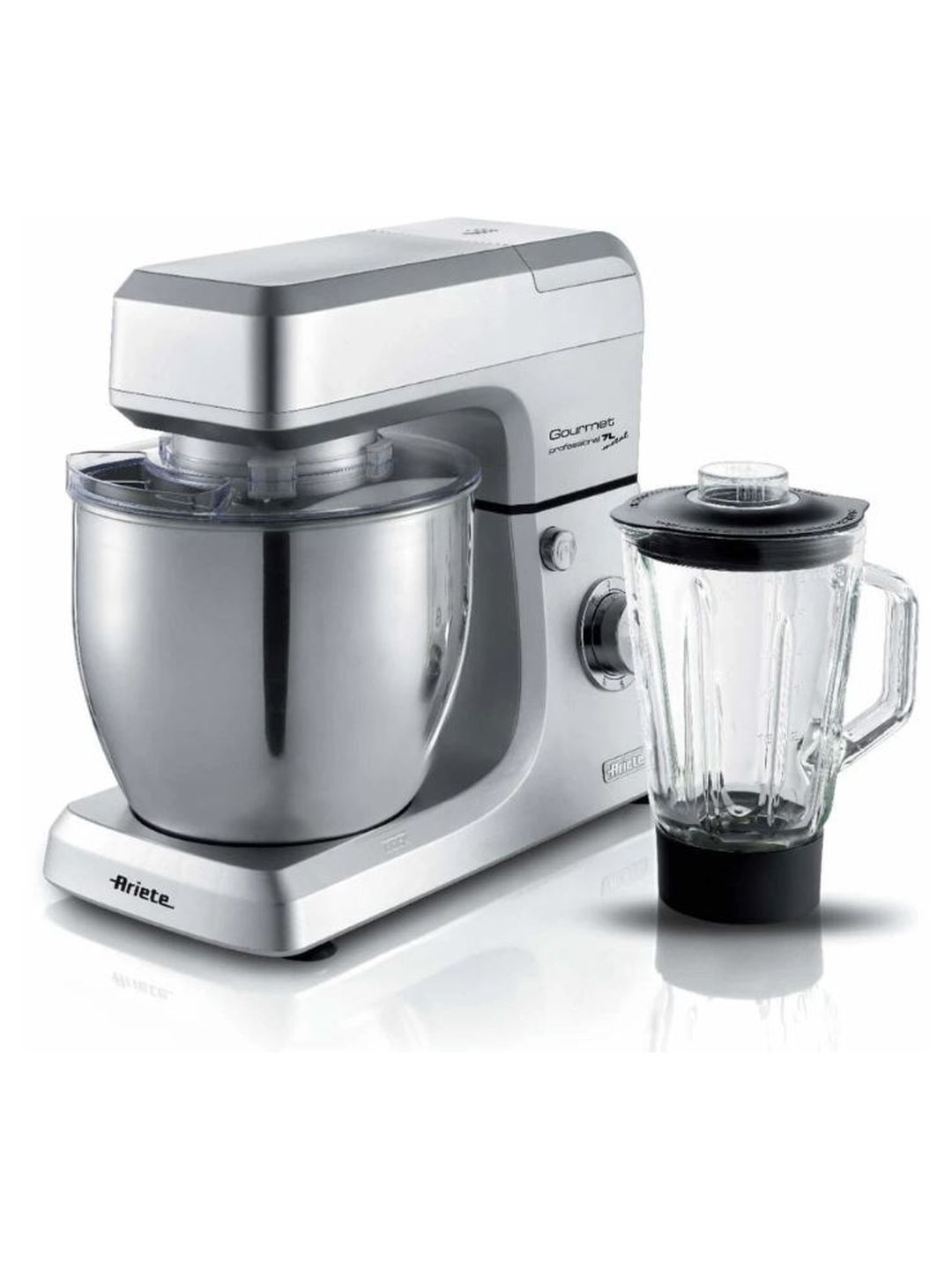 Планетарный миксер Ariete Gourmet Professional, серебристый, 7 л, 6 скоростей, 3 насадки (00C159810AR0)