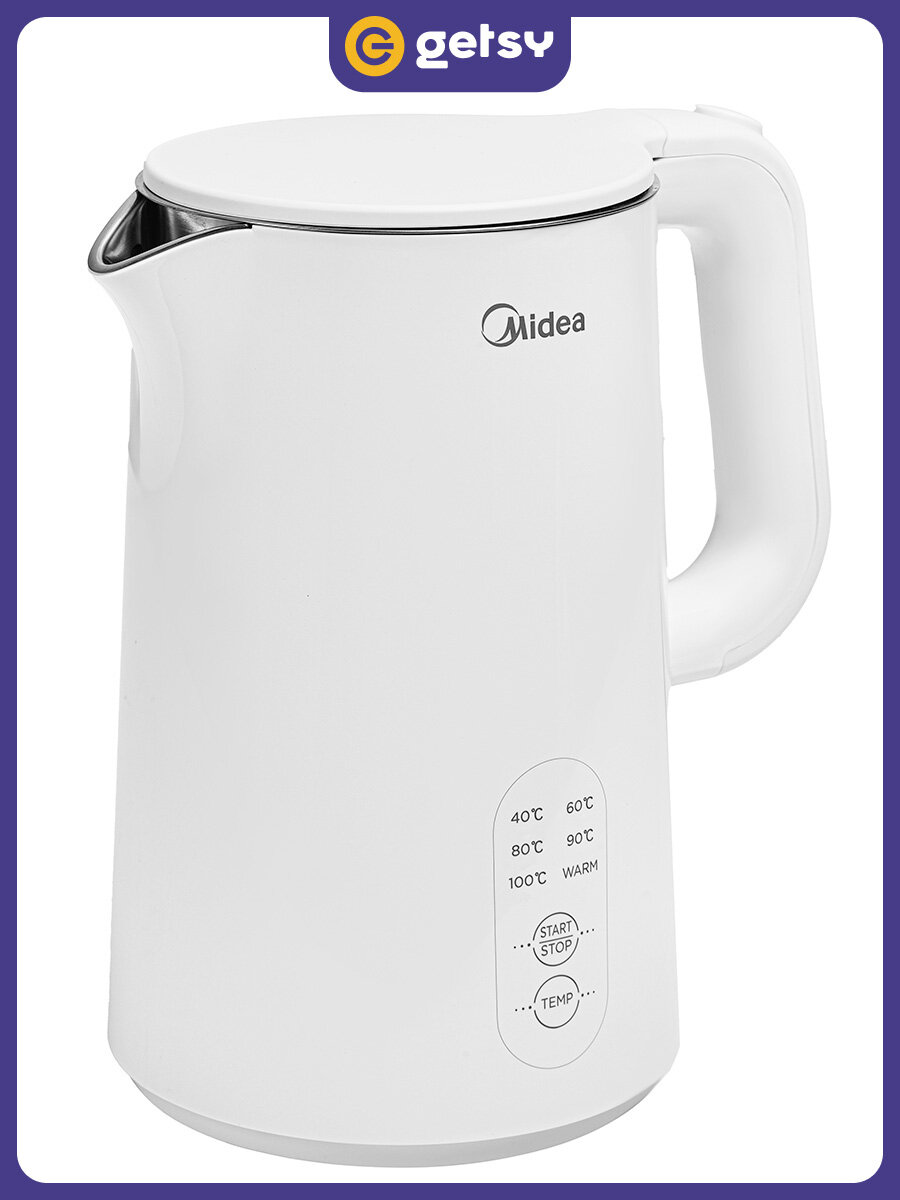 Чайник электрический MIDEA MK-8017, белый, официальная гарантия