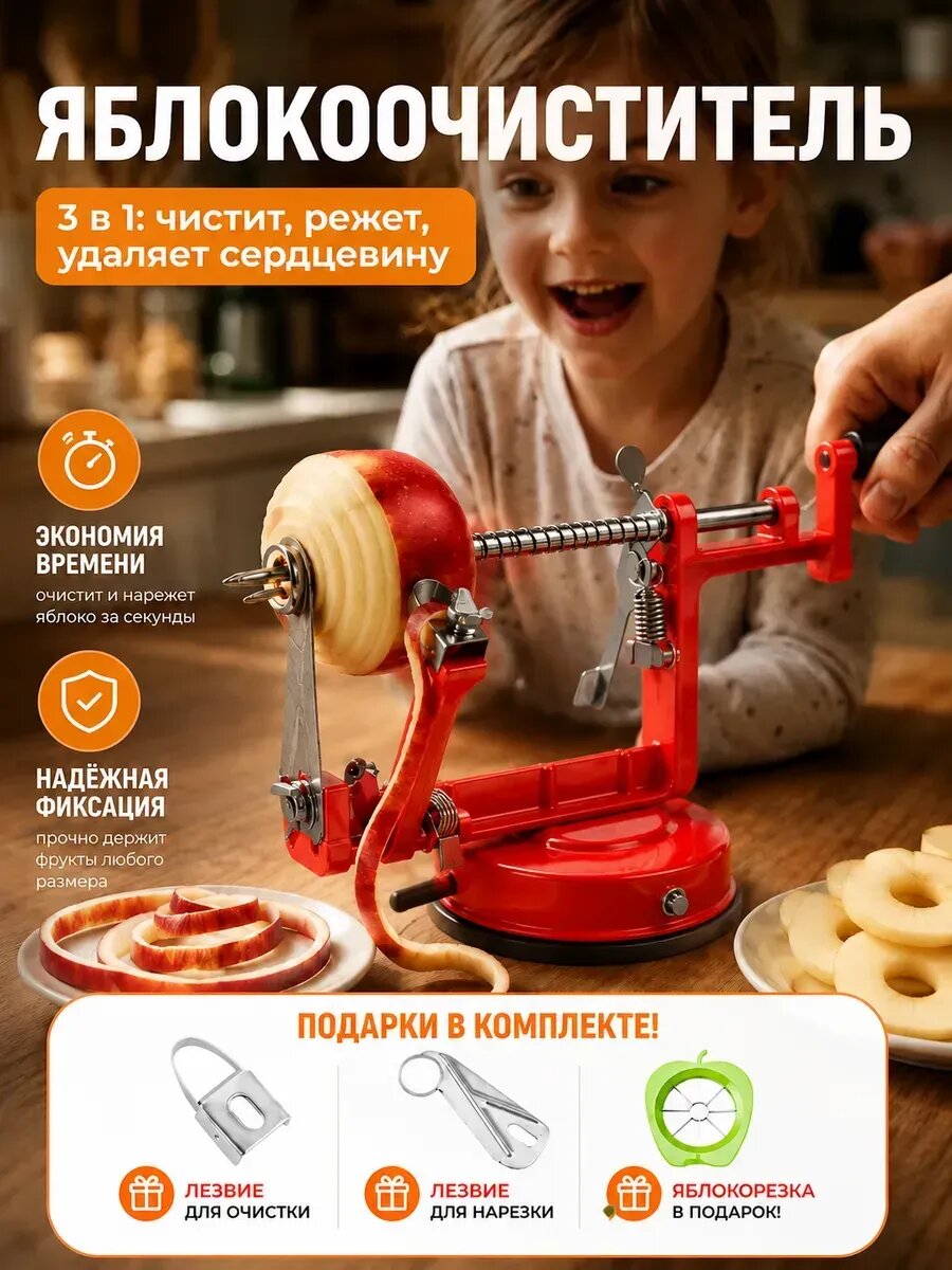 Яблокорезка Ezidri Apple Peeler на присоске