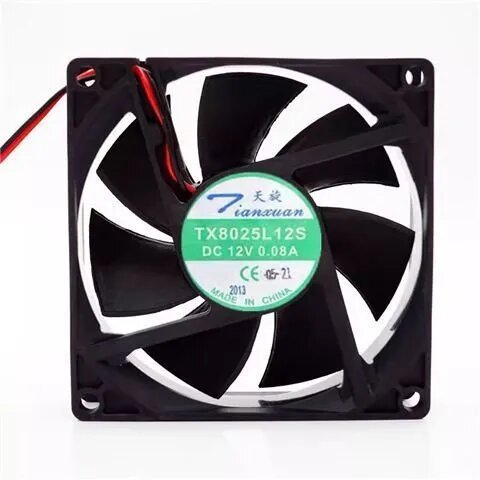 Вентилятор Для Охлаждения Теплообменника TX8025L 12S DC 12V 0.08A Для Вертикальной Установки Холодильника