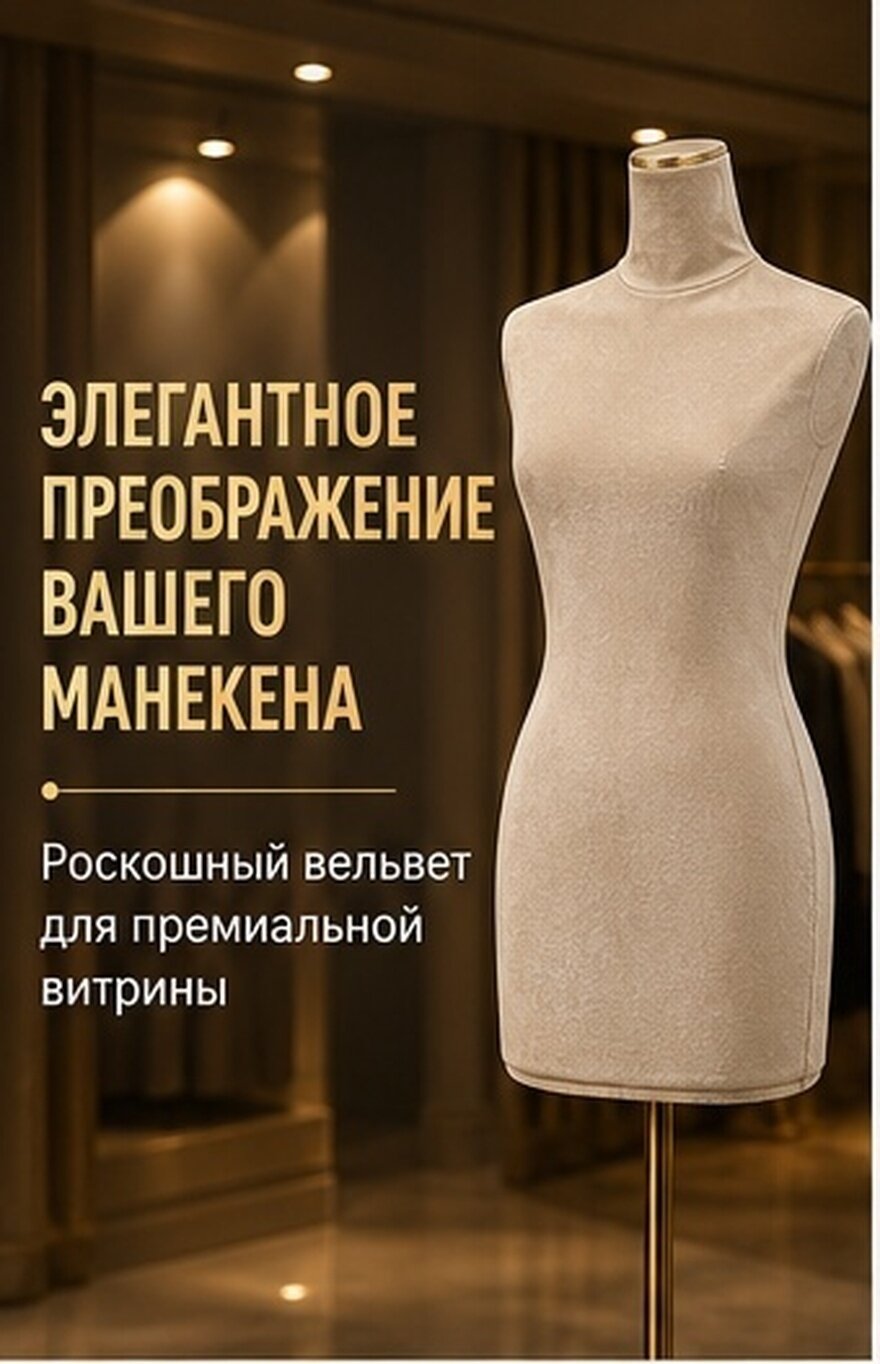 Обложка Для Манекена Из Велюра Бежевого Цвета 88.00X26.00X1.00Cm