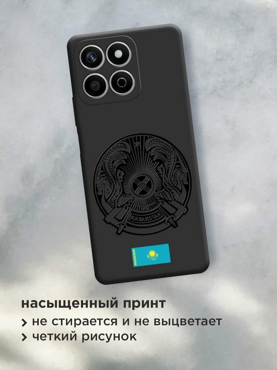 Чехол на Honor X7C / Хонор X7C с принтом "Герб и флаг Казахстана" — фото 1