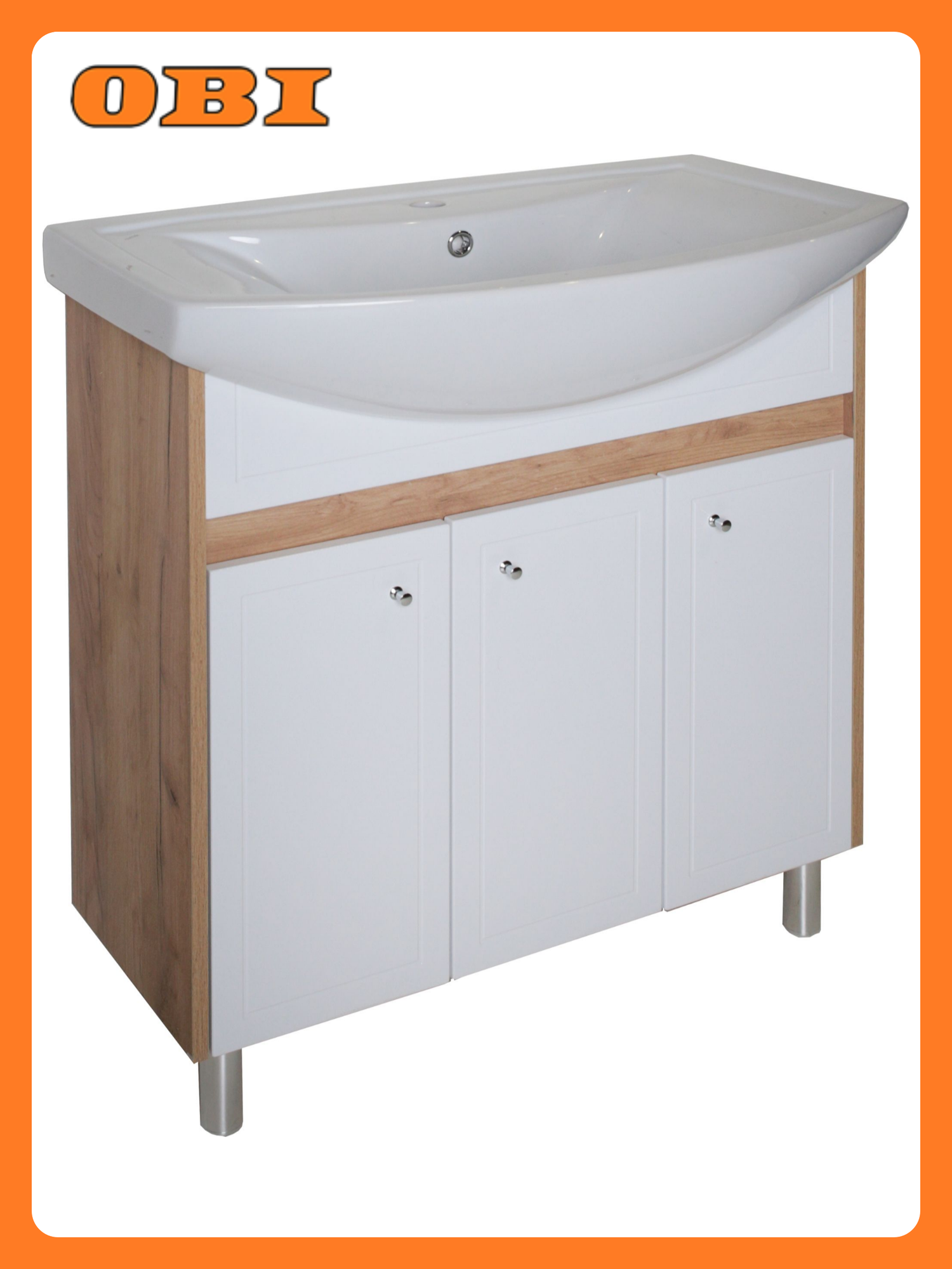 Тумба АСБ Мебель  Альпина   напольная  под раковину  80х85х30 3 см  белая бежевая