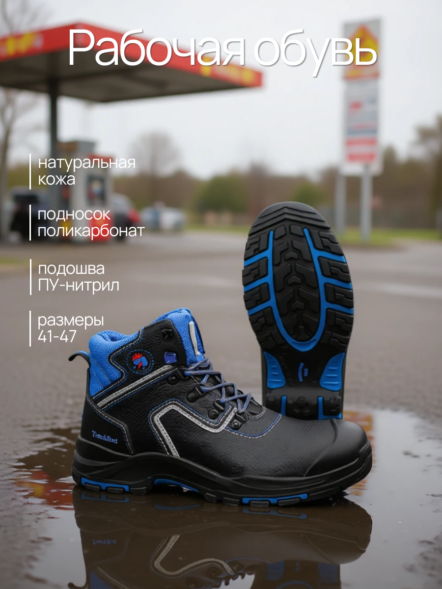 Высокие ботинки рабочие «Скорпион Трекбот» (42) спецобувь с поликарбонатным подноском подошва ПУ-нитрил