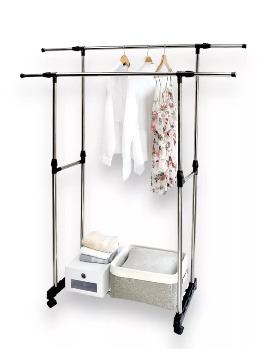 Вешалка для одежды, двойная, напольная, латунь/металл/пластик, высота 10 см, ширина 25 см