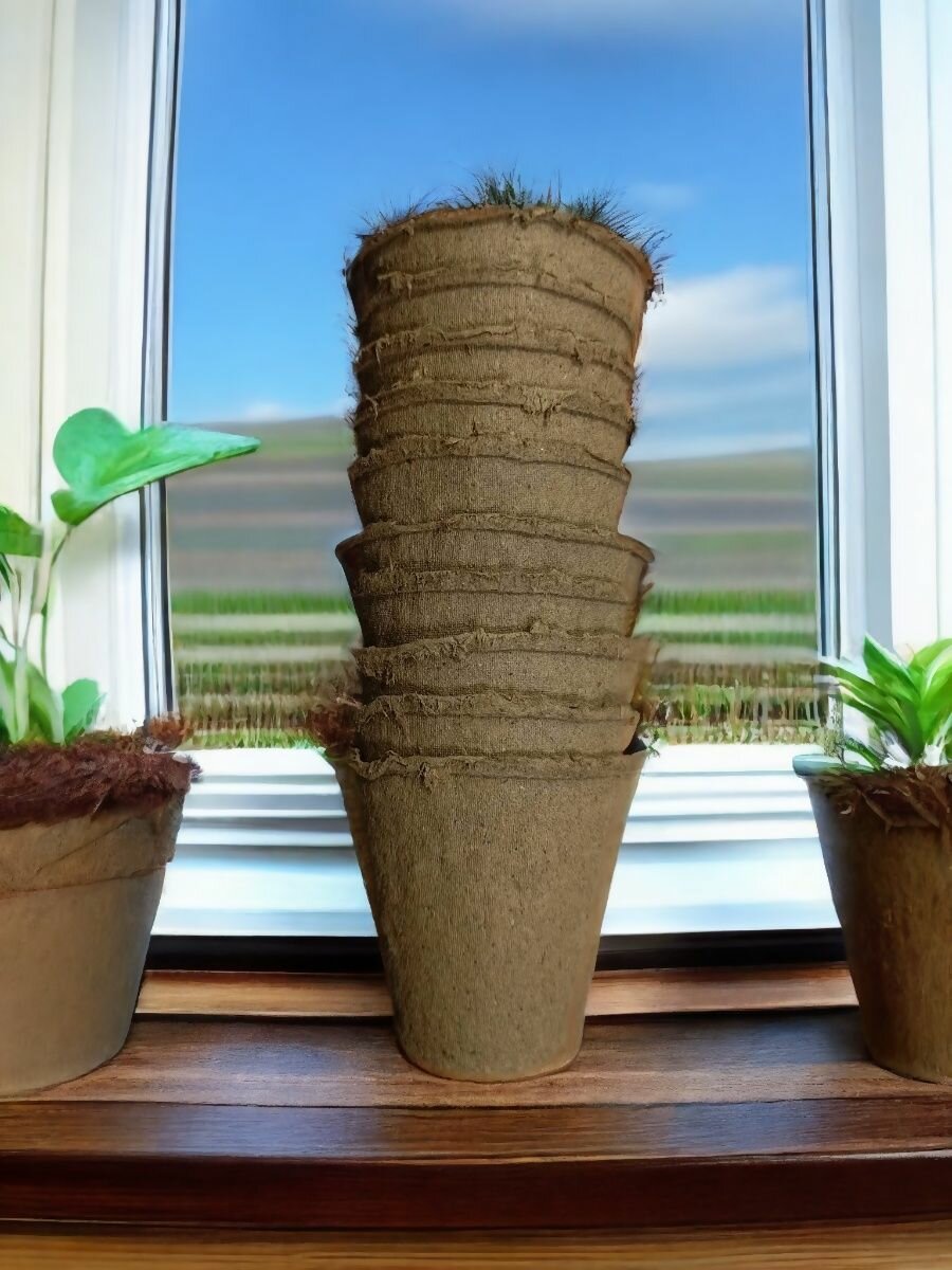 Торфяные горшочки для рассады круглые 110*100 мм ( 10шт.) Экоторф