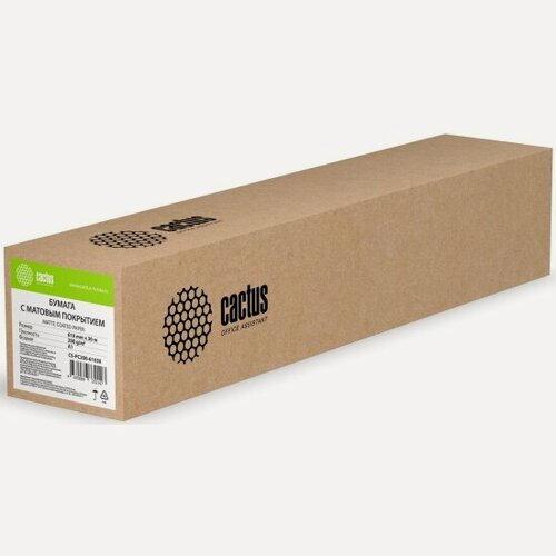 Изображение товара Бумага Cactus CS-PC200-61030 24"(A1) 610мм-30м/200г/м2/белый матовое универсальная (с покрытием) вту