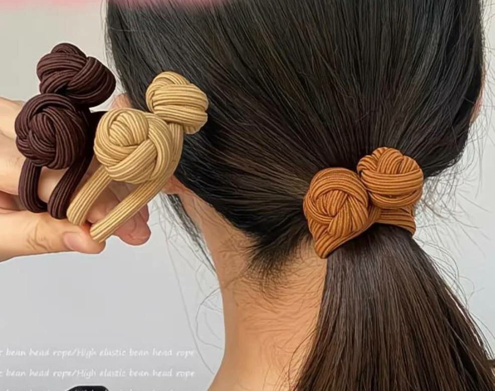 Текстильная резинка для волос с узлом, декоративный аксессуар