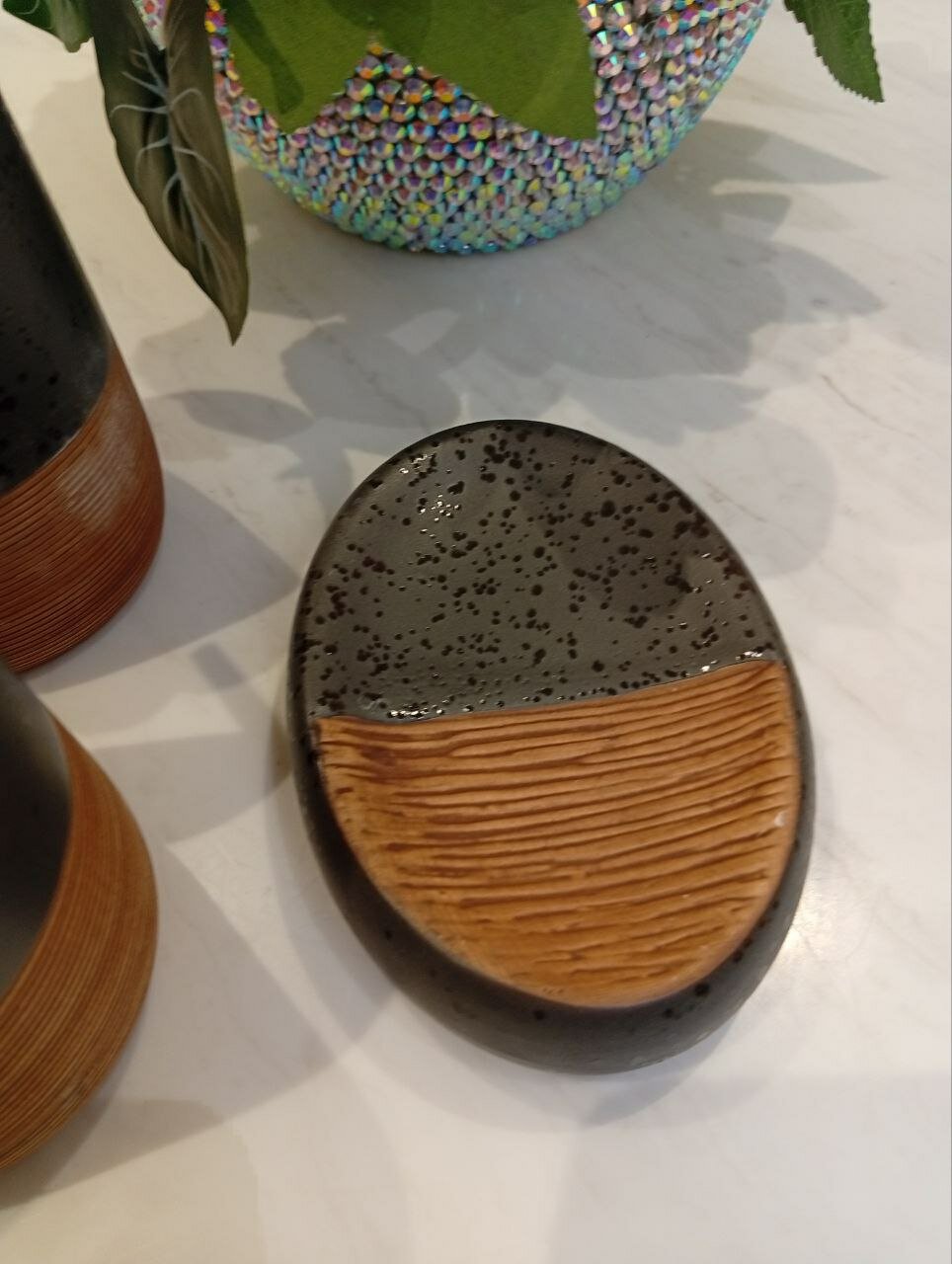 Набор для ванной комнаты, 4 шт предмета, матовый, черный цвет — фото 1