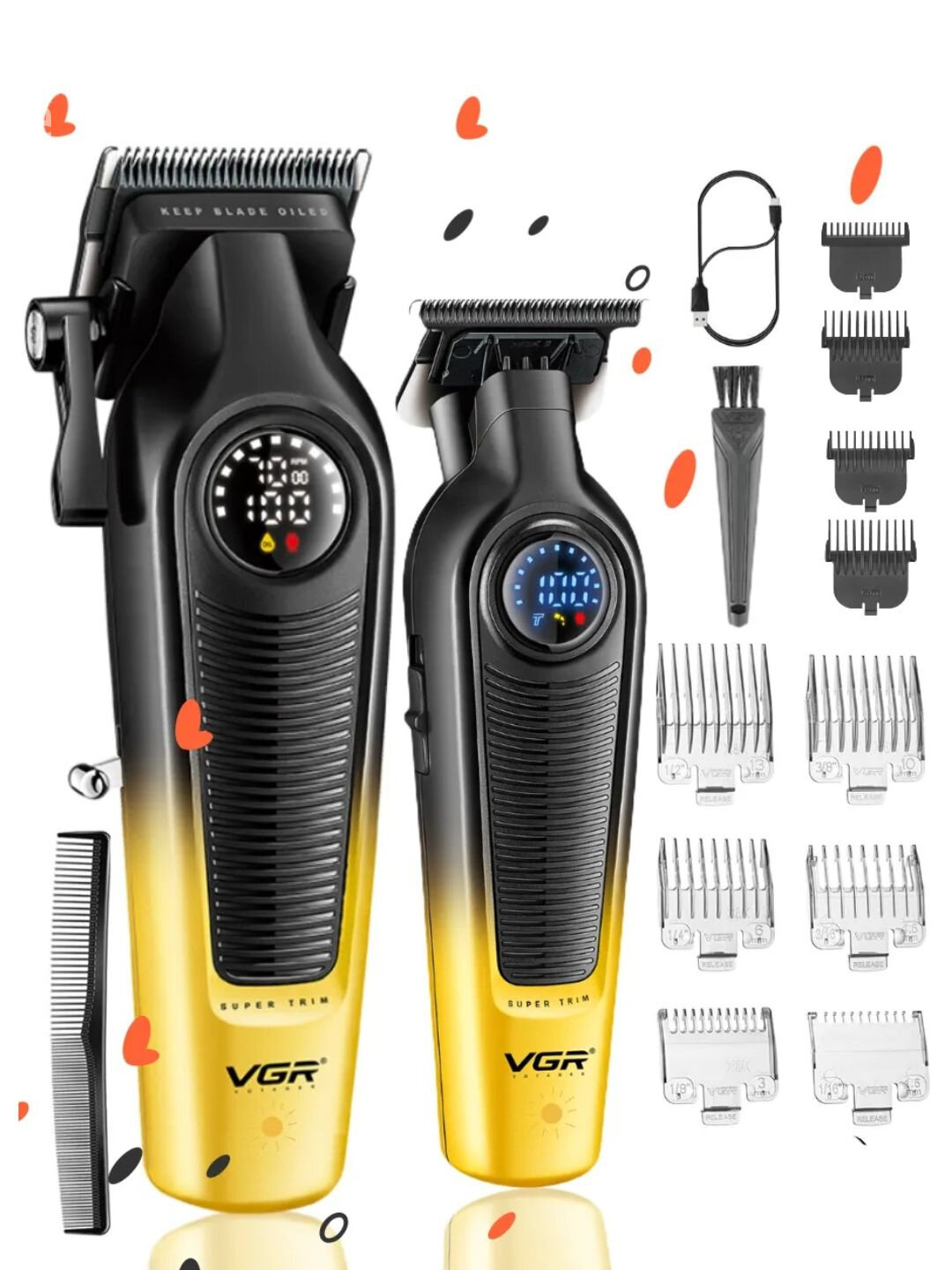 Профессиональный набор для стрижки волос, 2 в 1 для профессиональных барберов от "VGR" — фото 1