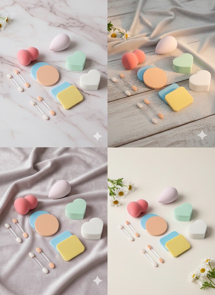 Профессиональный набор косметических спонжей для макияжа, 12 штук в коробке