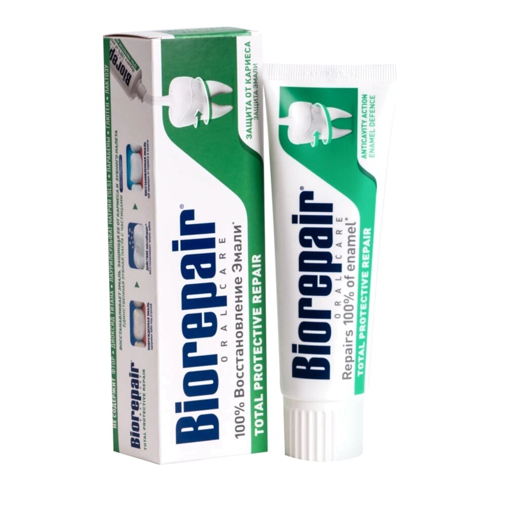 Зубная паста Biorepair Total Protection, восстановление и укрепление эмали, 75 мл