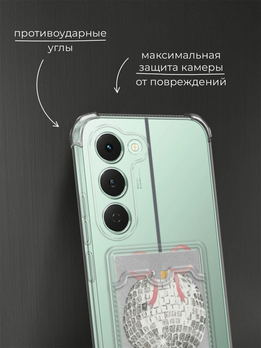 Чехол на Tecno Spark 40 Pro (Текно Спарк 40 Про) с картой и принтом Новогодний диско шар — фото 1