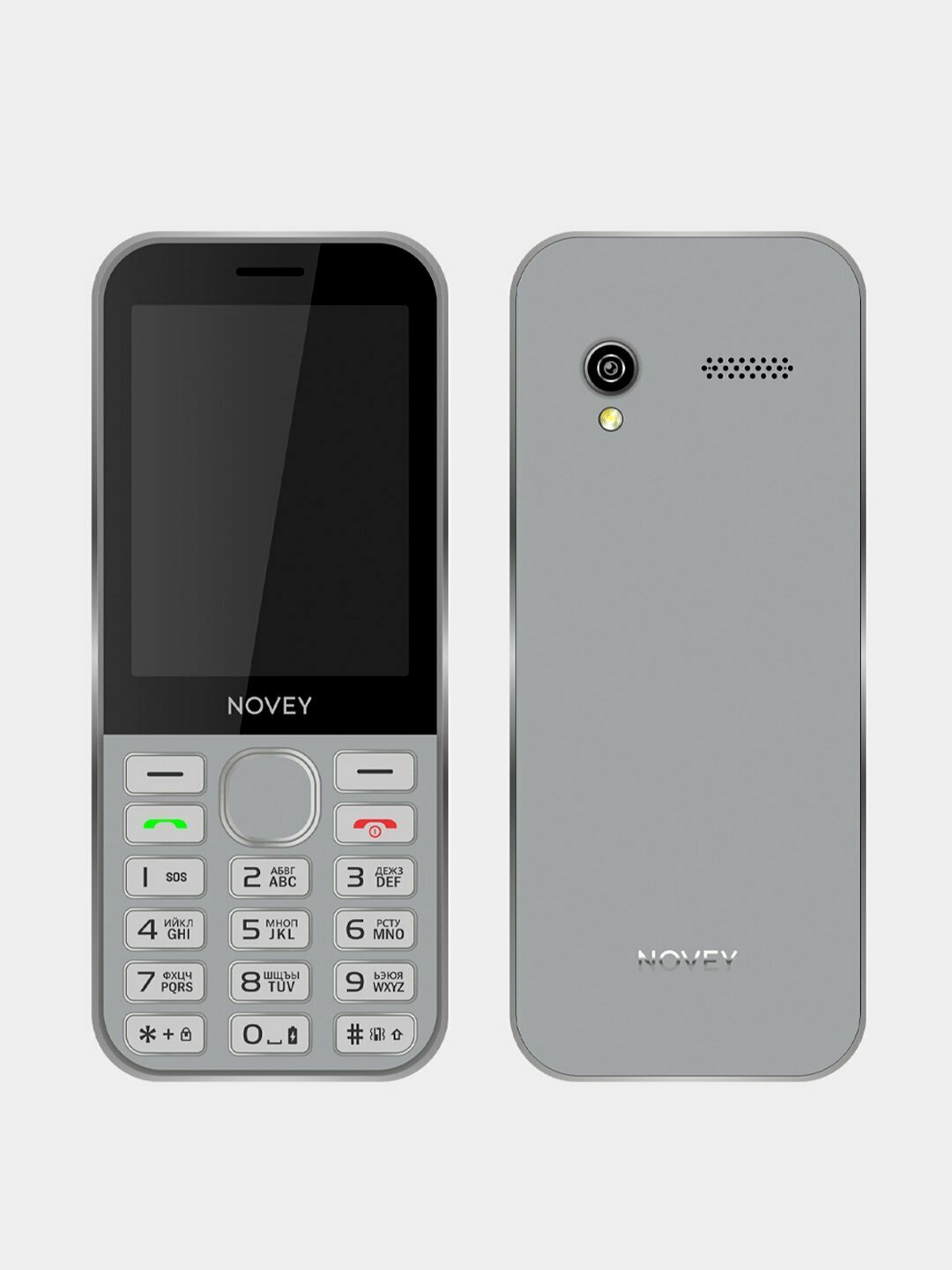 Кнопочный телефон Novey S10 Silver, серебря, 2G, SIM-карт : 2 GSM