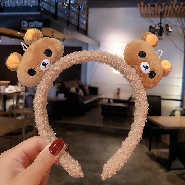 Милая повязка на голову с ушками Микки Мауса от Disney, подходит для девочек, повязка на голову Минни Маус, повязка на голову Винни-Пуха для женщин, плюшевый аксессуар для волос для детей, подарок.