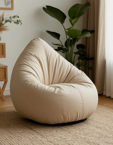 Изображение товара Мир Пуффов Кресло-мешок «Груша» размер- XXXXL, Бежевый оксфорд , с ручкой для переноски