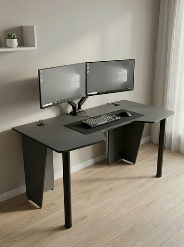 Изображение товара Игровой компьютерный стол FPS mebel, 140х78х73, Графит, геймерский