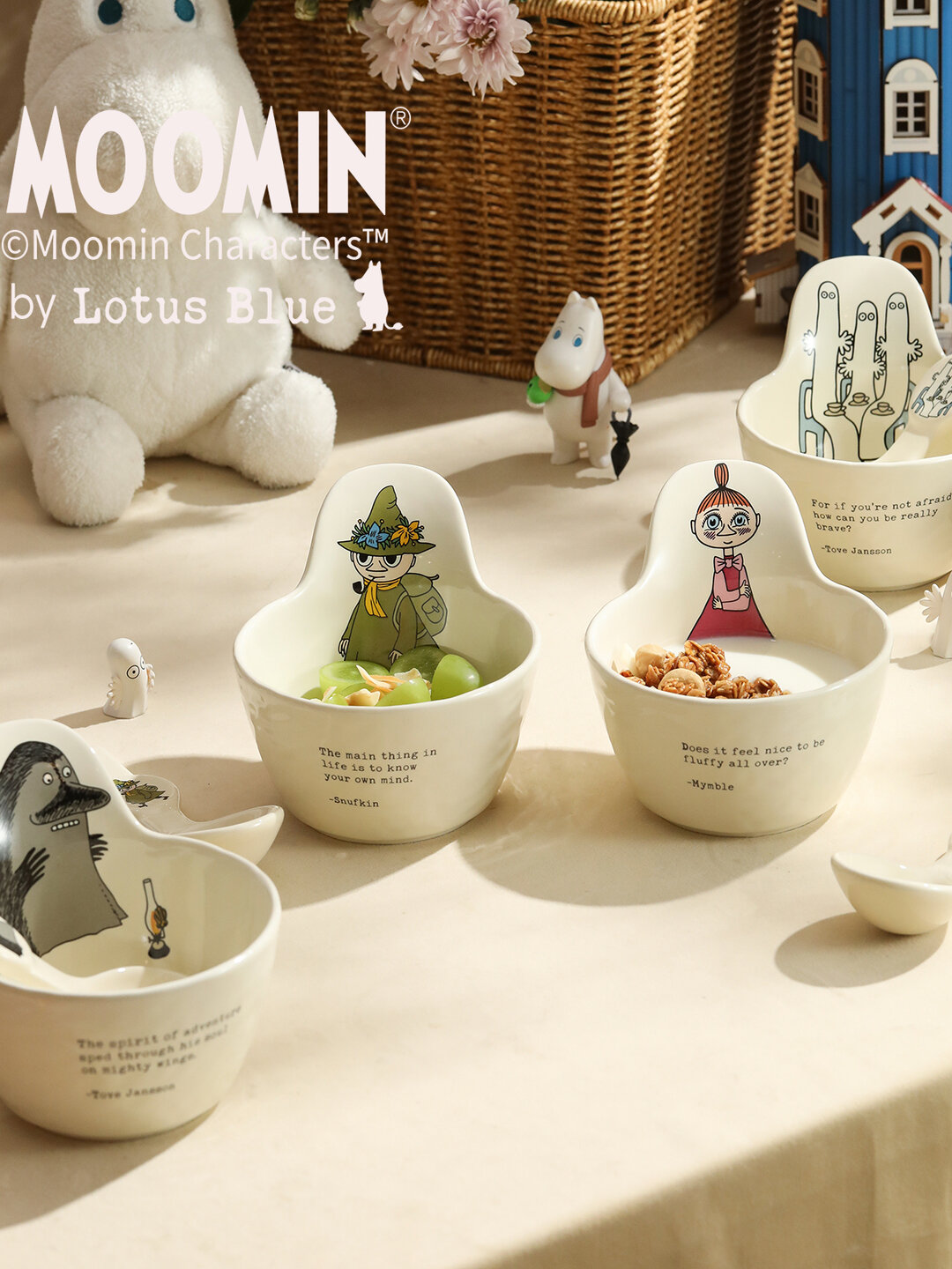 Набор керамической чашки Moomin Dad с ложкой, 4,5-дюймовая ручка для еды