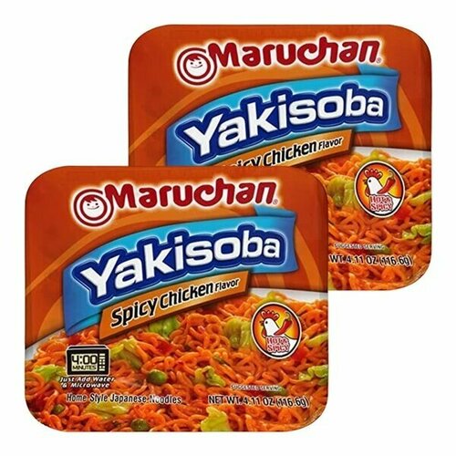 Лапша быстрого приготовления Yakisoba куриный аромат со специями Maruchan, чашка 116,6 г х 2 шт