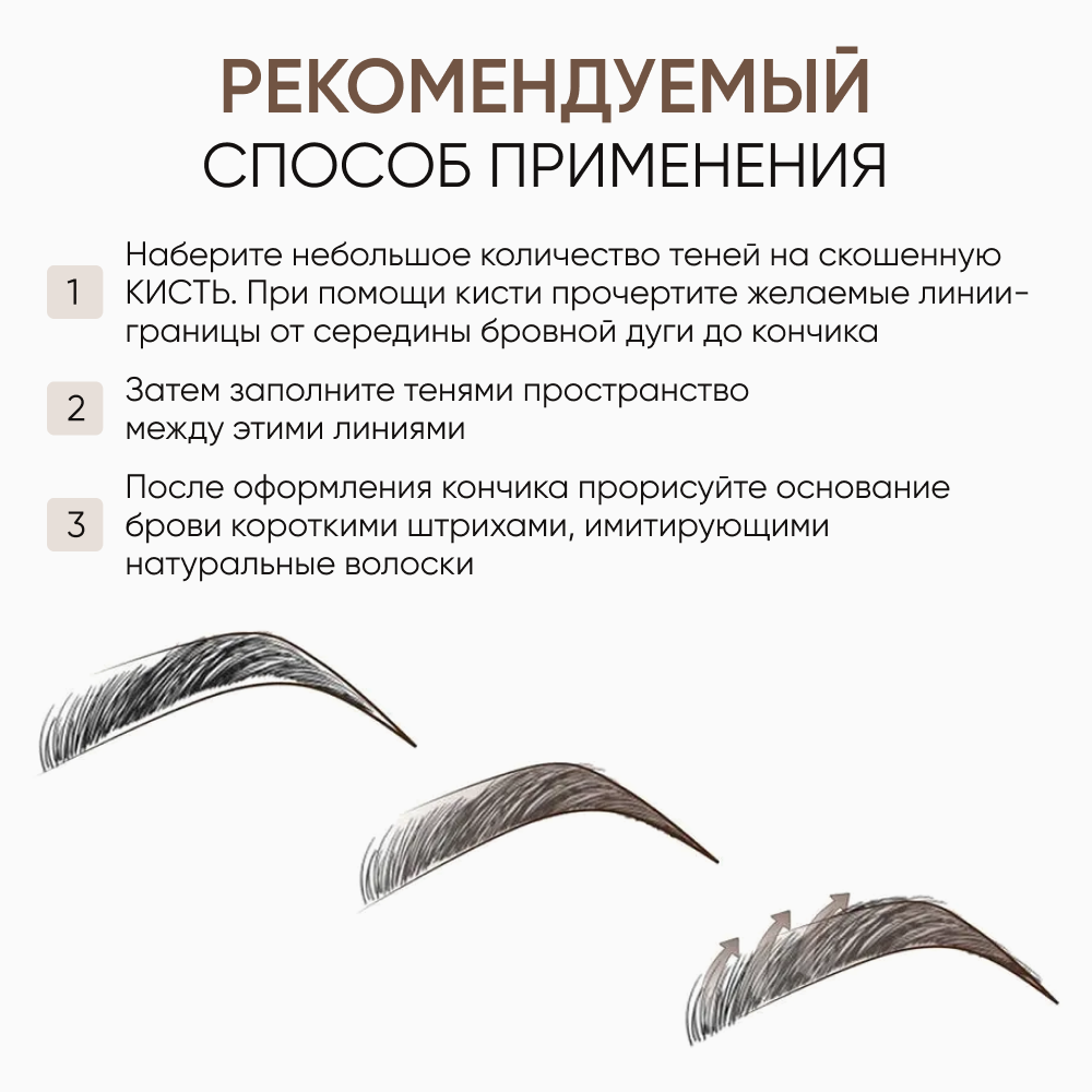 Тени для бровей в футляре Еyebrow Shadow (23874, 02, 02, 1 шт) Limoni - фото №5