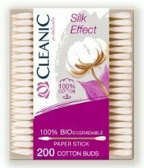 Cleanic Ватные палочки гигиенические Pure Effect в прямоугольной коробке, 200шт