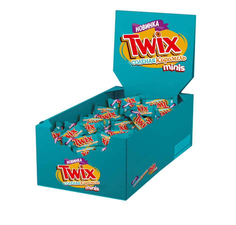 Шоколадные конфеты 2.7 кг Соленая карамель Minis Twix, 1 коробка