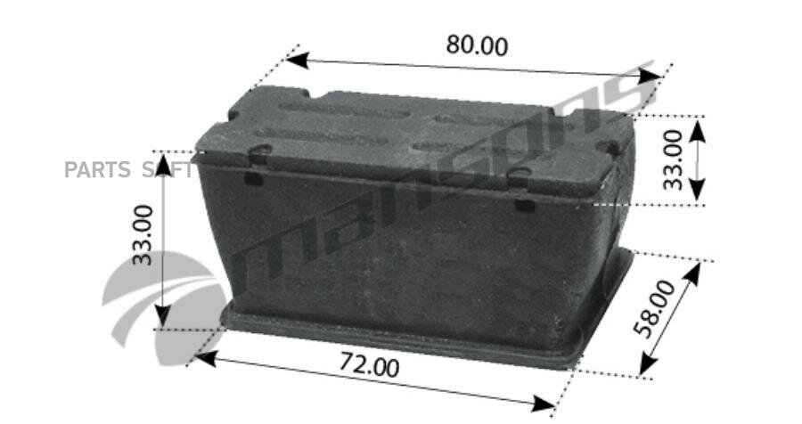 MANSONS 700176 700.176MNS_подушка рессорная ! нижняя рессоры пластиковой \Omn MB Sprinter 2-4т VW LT2