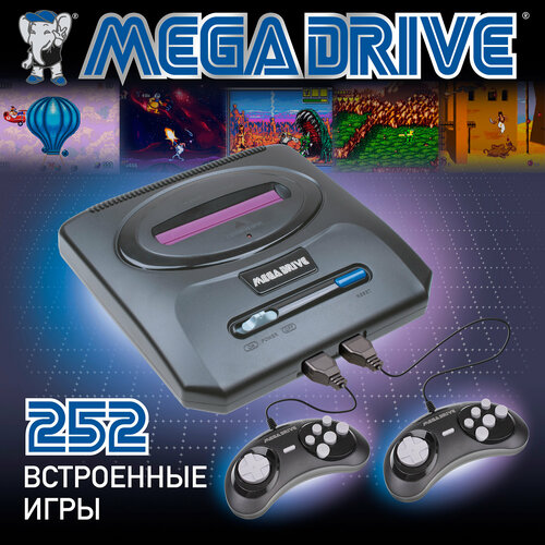 Игровая приставка Mega Drive 252 игры (16-бит) / Ретро консоль / Для телевизора игровая приставка для телевизора ретро игра 8 бит ot tyg01 орбита