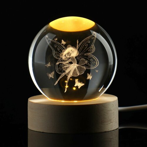 Светильник ночник стеклянный шар Фея 1150₽
